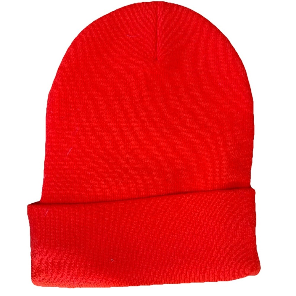 Carhartt Unisex Safety Orange Cuffed Hat Beanie Knit Logo Patch Cap‎ One Size - Picture 6 of 6